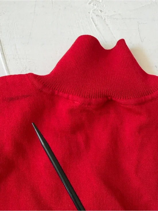 MUSE BY MARCHESA Calla Knitted Lycra Mock Neck Layered Tiered Ruffle Dress XS - Picture 8 of 10